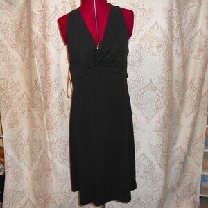 BCBGMaxazria LP Black Halter Dress Front Knot LBD